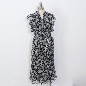 Lauren Ralph Lauren Floral Georgette Flutter-Sleeve Dress